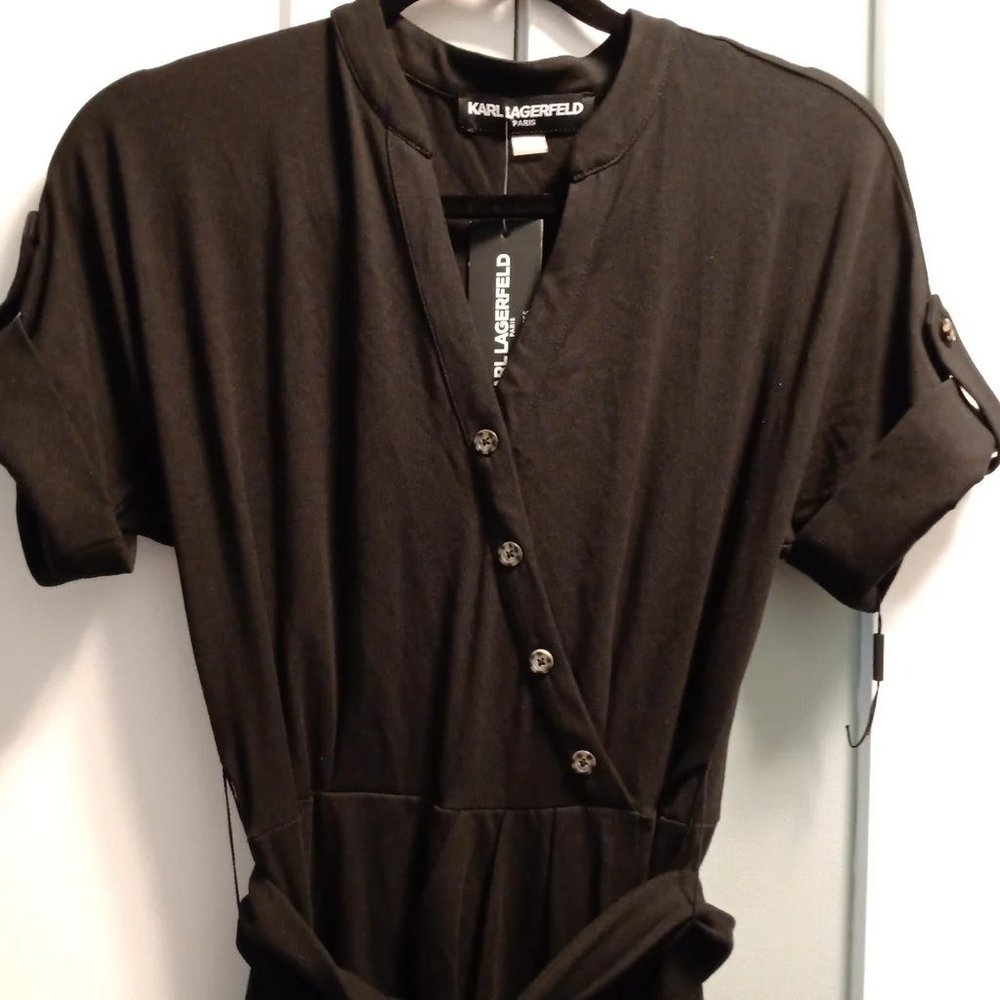Karl lagerfeld faux wrap Dress with belt- NWT